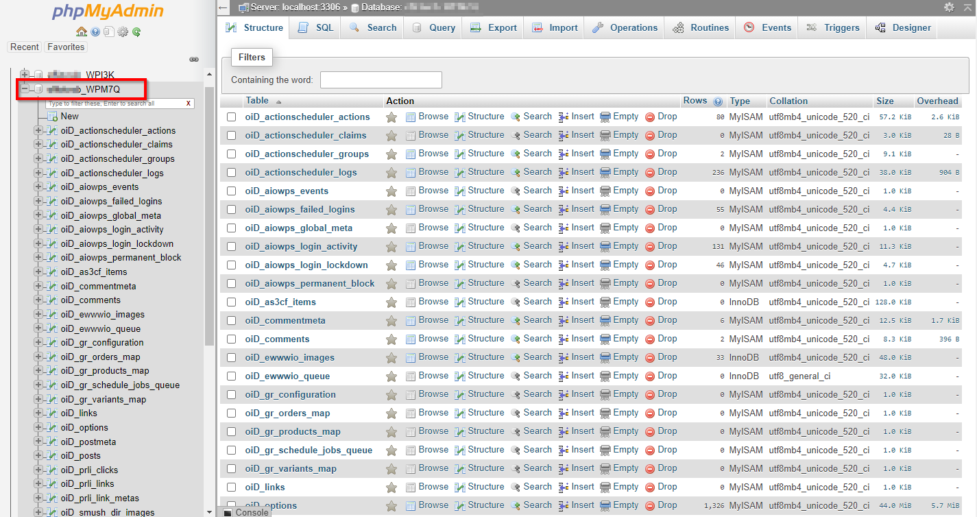phpMyAdmin-2 cPanel-Database-2