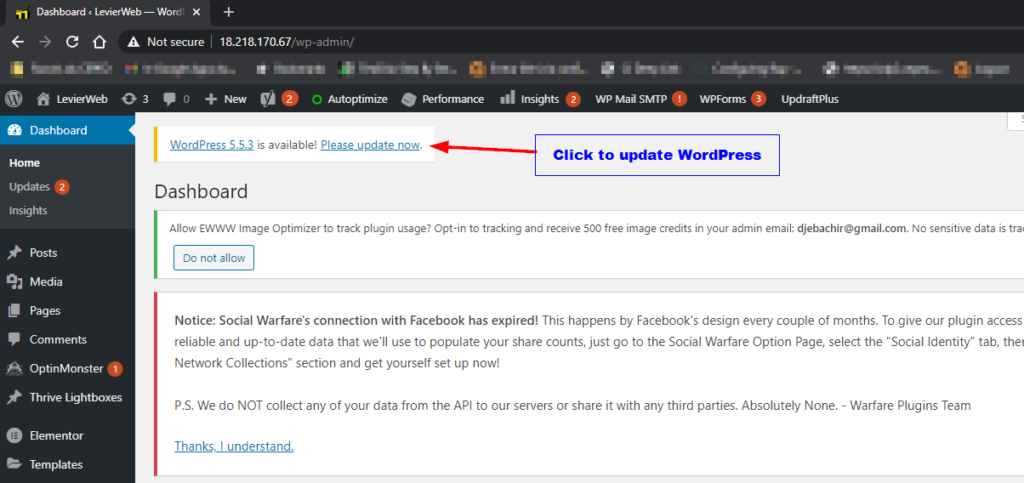 WordPress-dashboard-Update